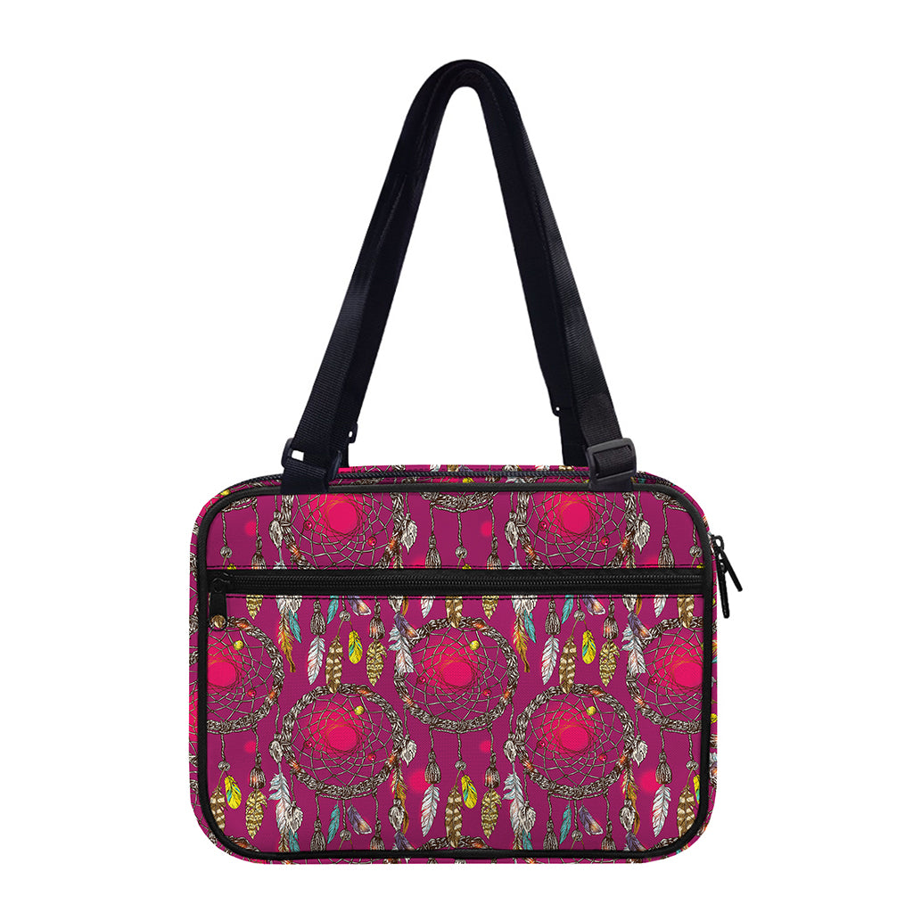Purple Native Dream Catcher Print Double Strap Bible Bag
