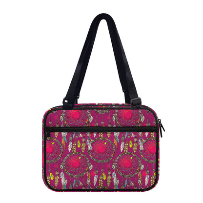 Purple Native Dream Catcher Print Double Strap Bible Bag