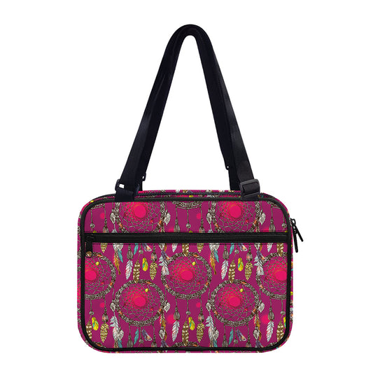 Purple Native Dream Catcher Print Double Strap Bible Bag