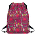 Purple Native Dream Catcher Print Drawstring Backpack