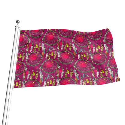 Purple Native Dream Catcher Print Flag