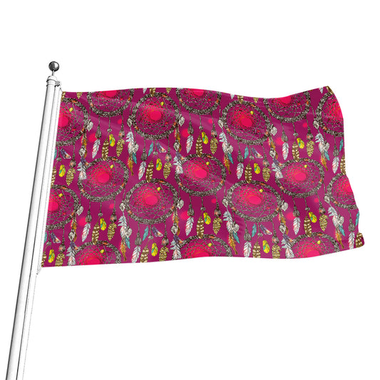 Purple Native Dream Catcher Print Flag