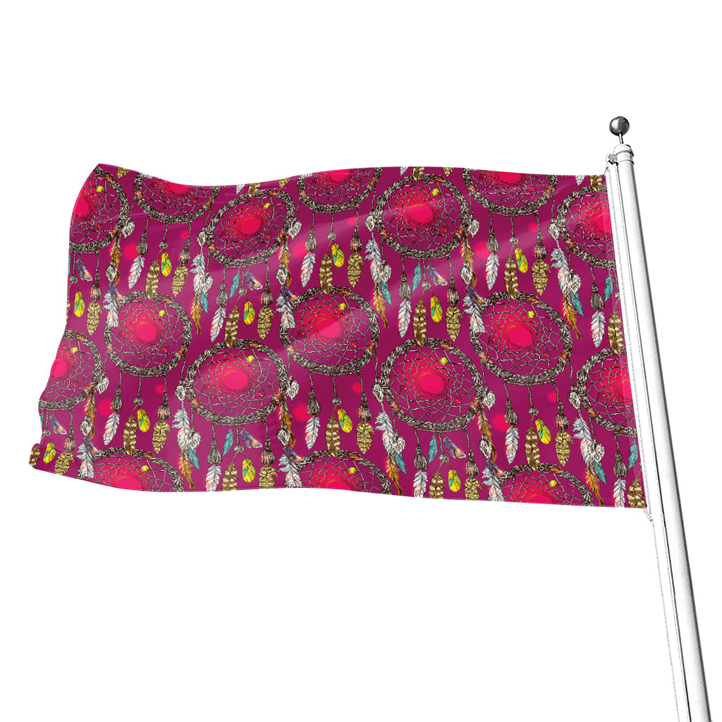 Purple Native Dream Catcher Print Flag