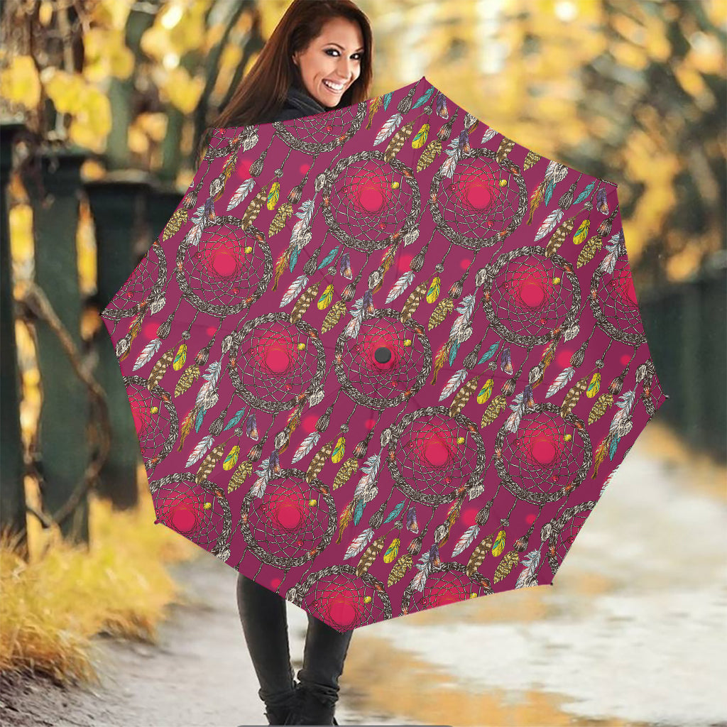 Purple Native Dream Catcher Print Foldable Umbrella