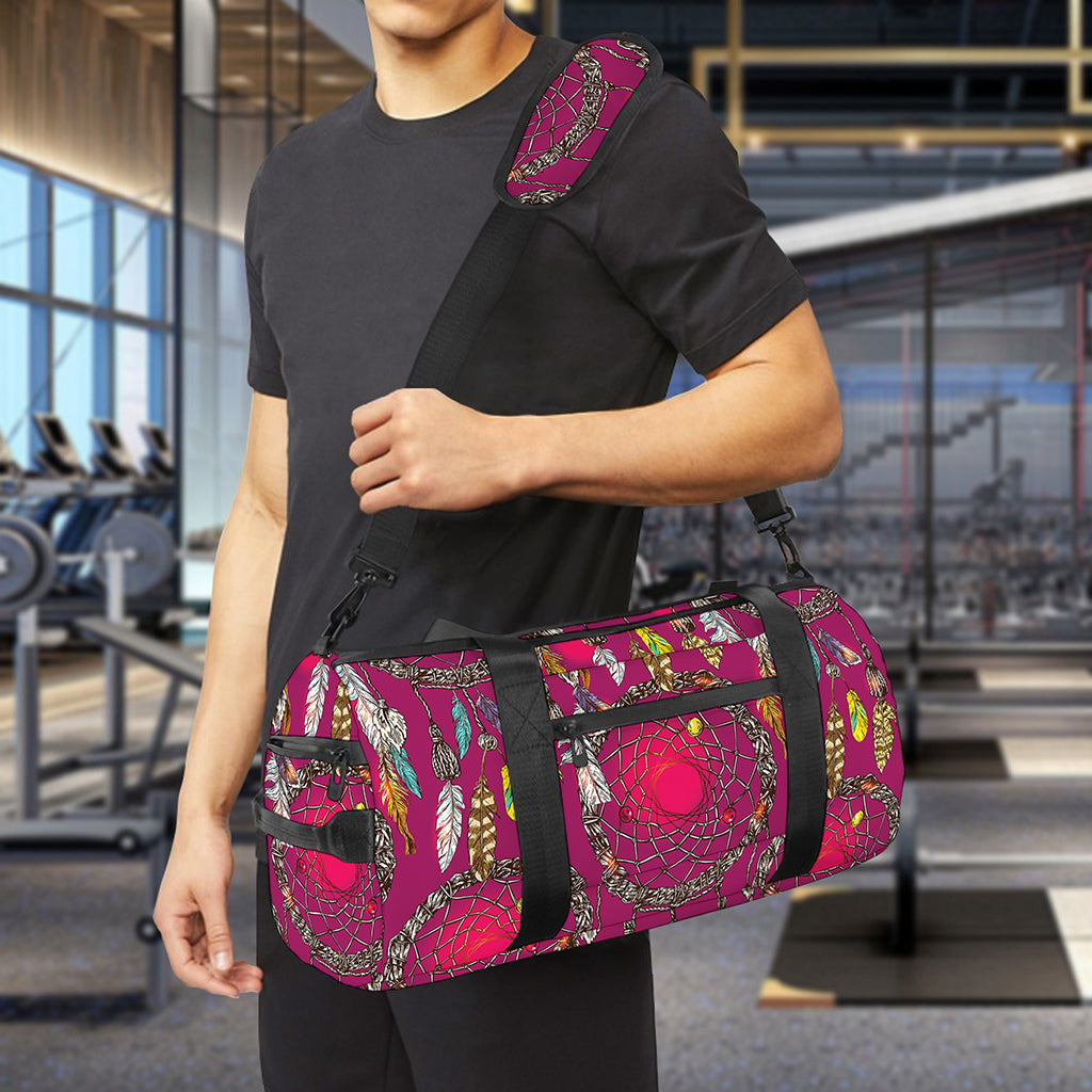 Purple Native Dream Catcher Print Gym Bag