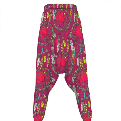 Purple Native Dream Catcher Print Hammer Pants