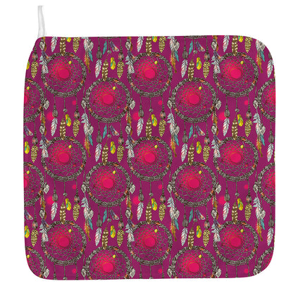 Purple Native Dream Catcher Print Hand Towel