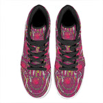 Purple Native Dream Catcher Print High Top Leather Sneakers