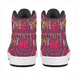 Purple Native Dream Catcher Print High Top Leather Sneakers