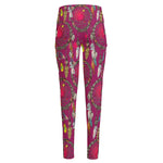 Purple Native Dream Catcher Print High-Waisted Pocket Leggings