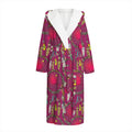 Purple Native Dream Catcher Print Hooded Bathrobe