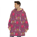 Purple Native Dream Catcher Print Hoodie Blanket