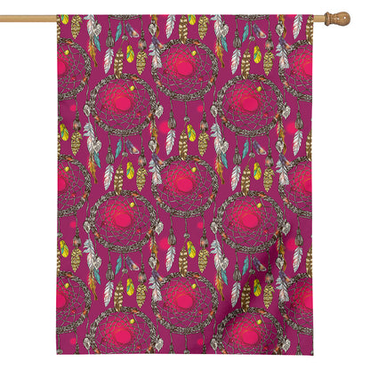 Purple Native Dream Catcher Print House Flag