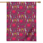 Purple Native Dream Catcher Print House Flag