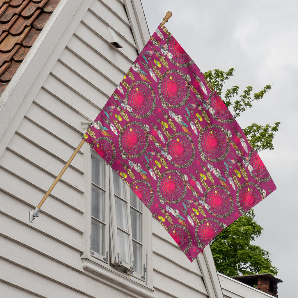 Purple Native Dream Catcher Print House Flag