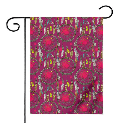 Purple Native Dream Catcher Print House Flag