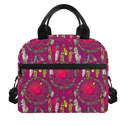 Purple Native Dream Catcher Print Insulated Lunch Bag