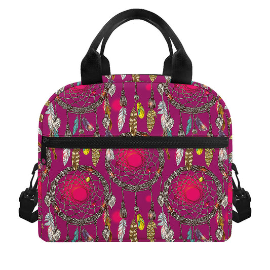 Purple Native Dream Catcher Print Insulated Lunch Bag