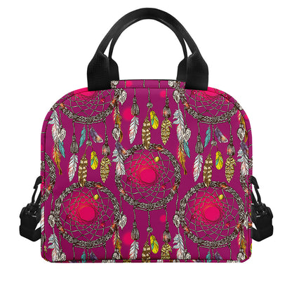 Purple Native Dream Catcher Print Insulated Lunch Bag