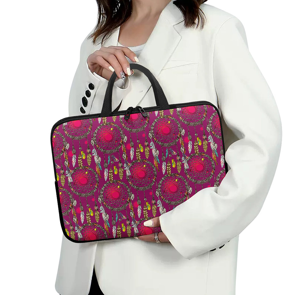 Purple Native Dream Catcher Print Laptop Sleeve With Handle