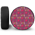 Purple Native Dream Catcher Print Leather Spare Tire Cover