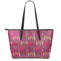Purple Native Dream Catcher Print Leather Tote Bag With Zipper