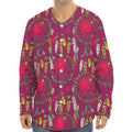 Purple Native Dream Catcher Print Long Sleeve Baseball Jersey