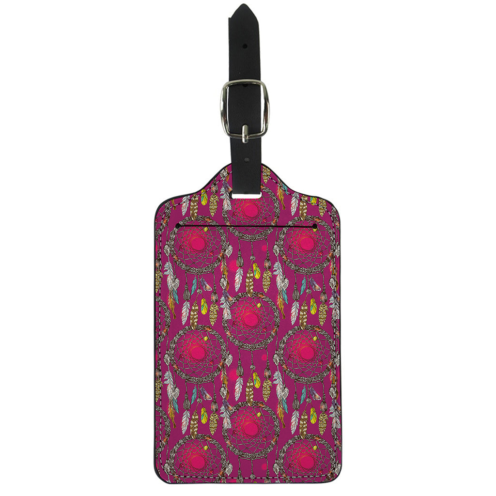 Purple Native Dream Catcher Print Luggage Tag