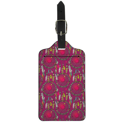 Purple Native Dream Catcher Print Luggage Tag