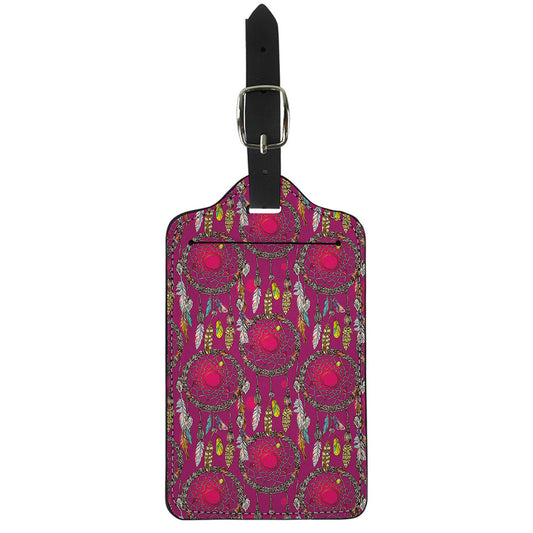 Purple Native Dream Catcher Print Luggage Tag