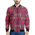 Purple Native Dream Catcher Print Men's Bomber Jacket