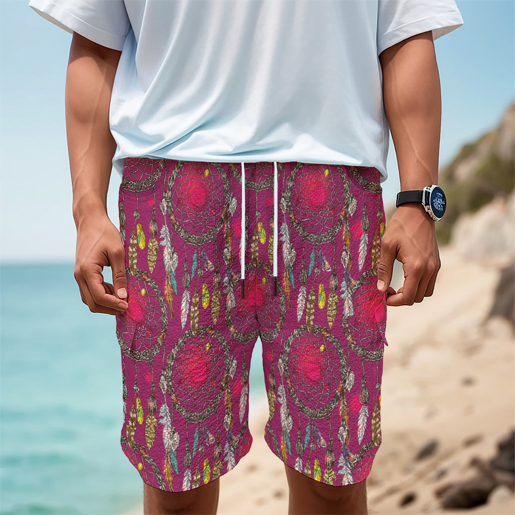 Purple Native Dream Catcher Print Men's Cargo Shorts