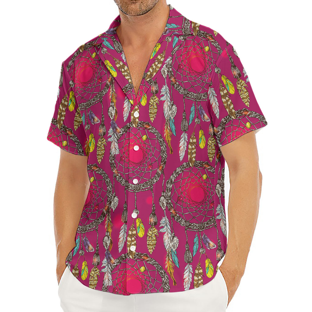 Purple Native Dream Catcher Print Men's Deep V-Neck Shirt