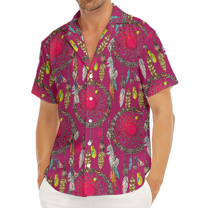 Purple Native Dream Catcher Print Men's Deep V-Neck Shirt