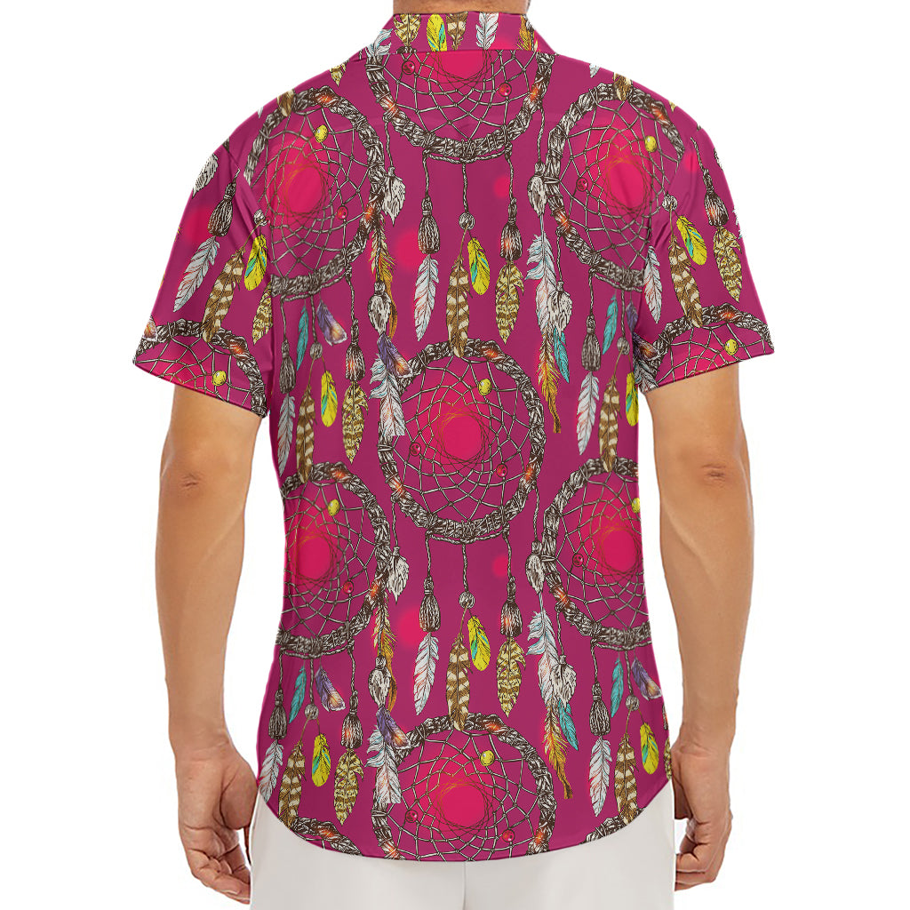 Purple Native Dream Catcher Print Men's Deep V-Neck Shirt
