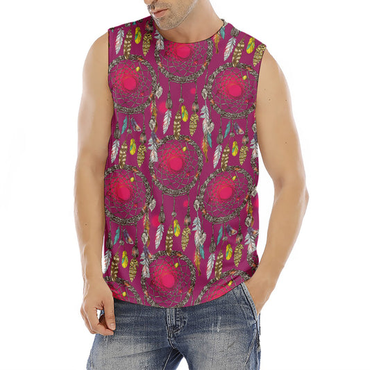 Purple Native Dream Catcher Print Men's Fitness Tank Top