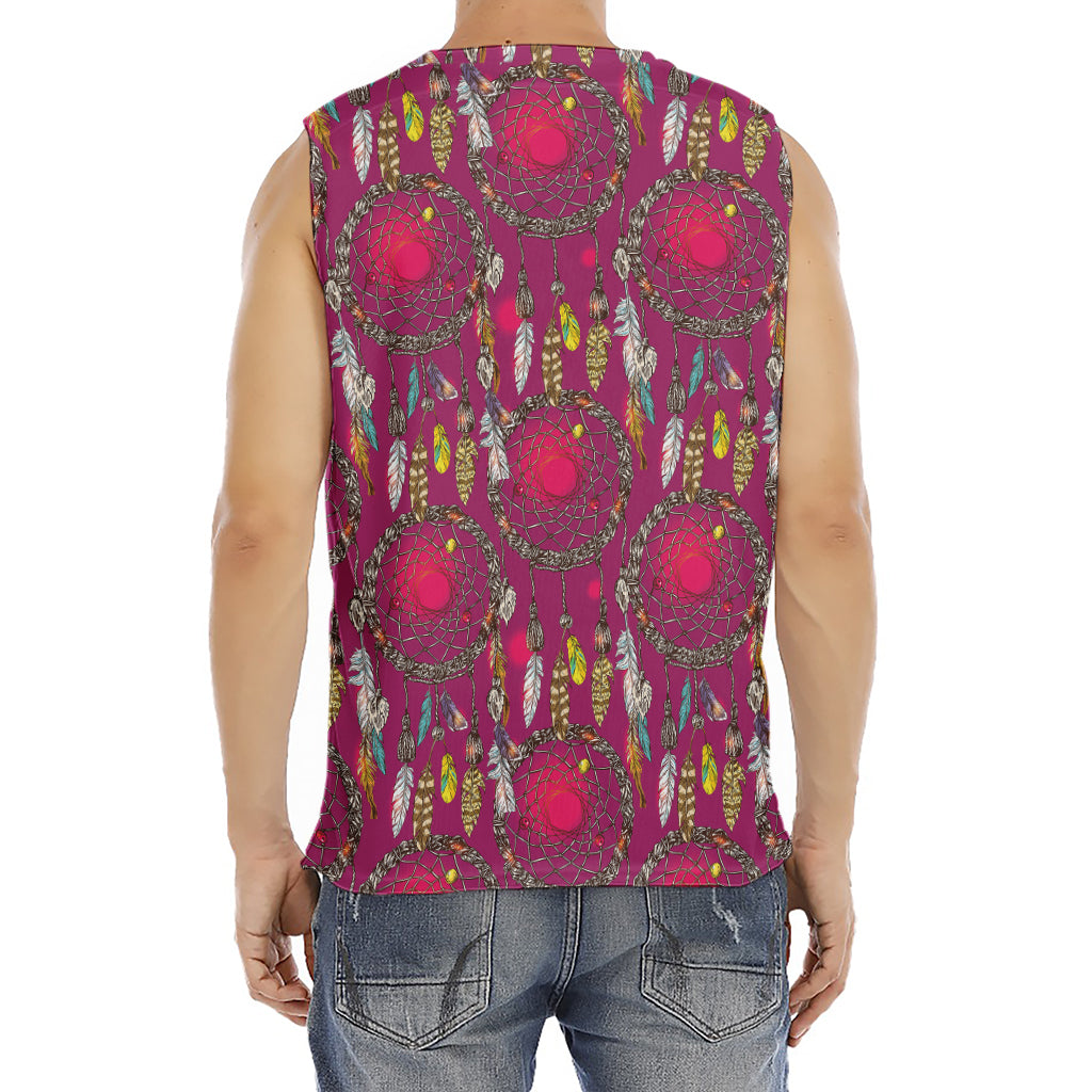 Purple Native Dream Catcher Print Men's Fitness Tank Top