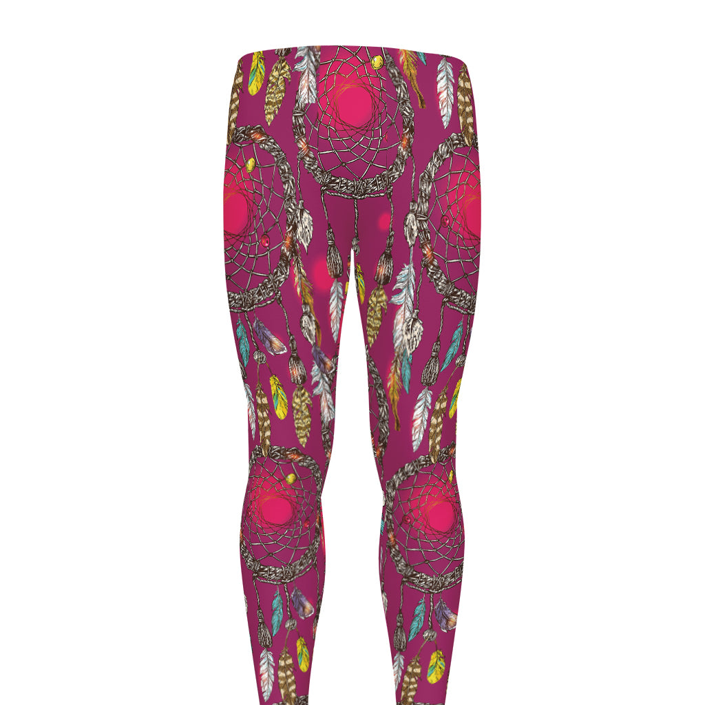 Purple Native Dream Catcher Print Men's leggings