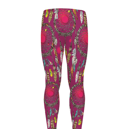 Purple Native Dream Catcher Print Men's leggings