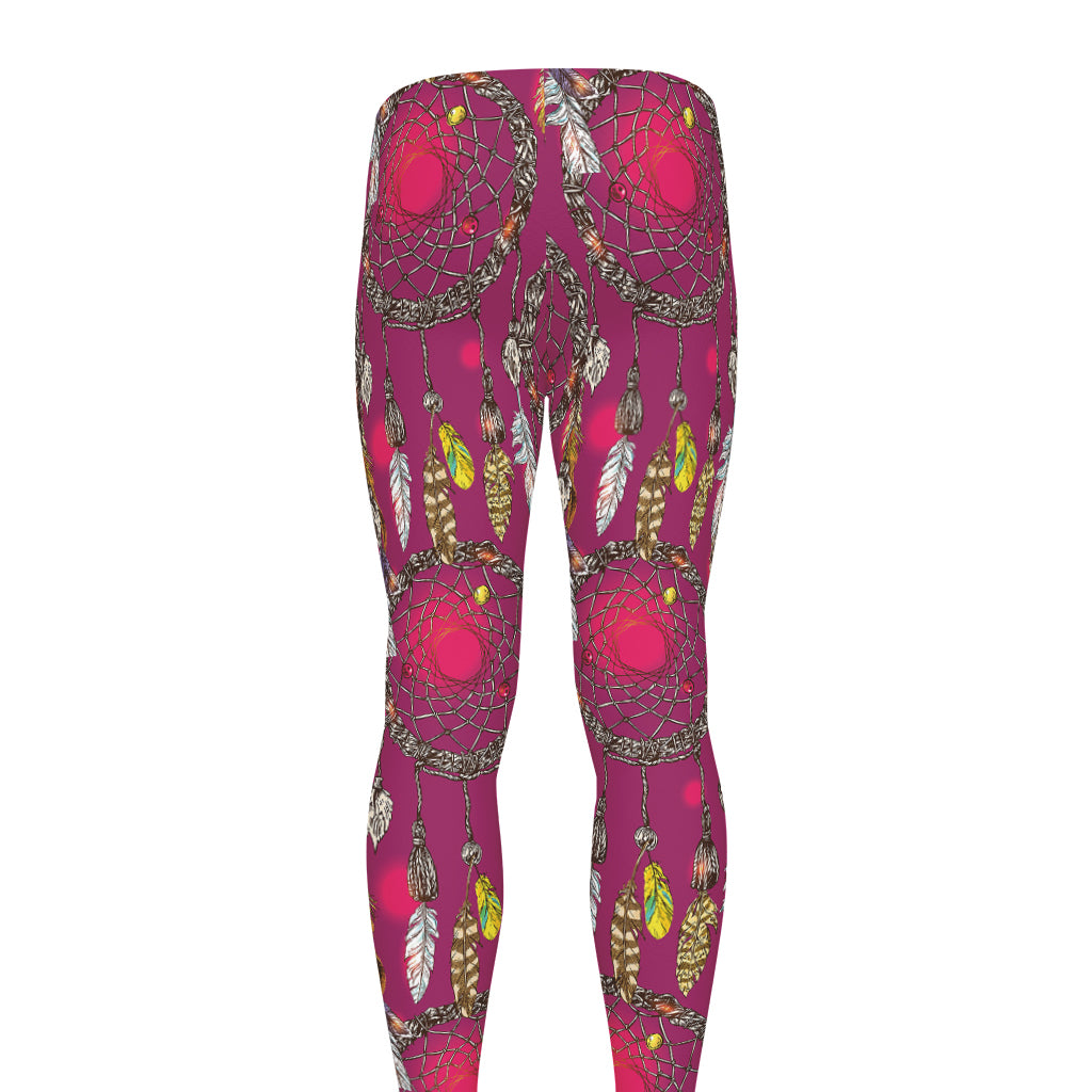 Purple Native Dream Catcher Print Men's leggings