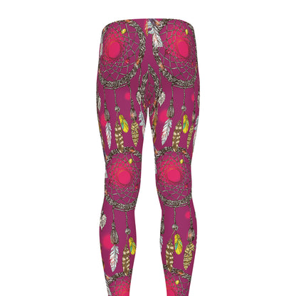 Purple Native Dream Catcher Print Men's leggings