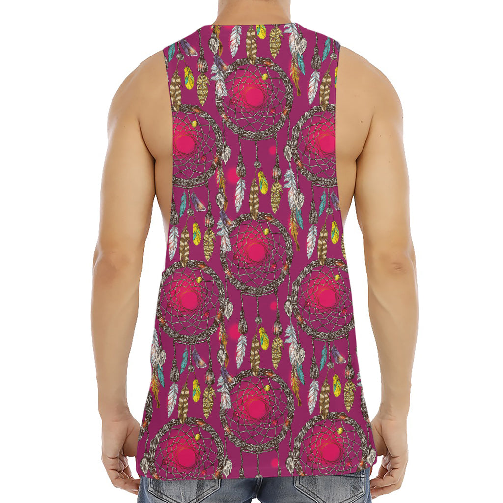 Purple Native Dream Catcher Print Men's Muscle Tank Top