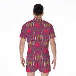 Purple Native Dream Catcher Print Men's Rompers