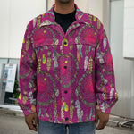 Purple Native Dream Catcher Print Men's Shirt Jacket