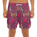 Purple Native Dream Catcher Print Men's Split Running Shorts