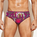 Purple Native Dream Catcher Print Men's Swim Briefs