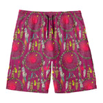 Purple Native Dream Catcher Print Men's Swim Trunks
