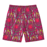 Purple Native Dream Catcher Print Men's Swim Trunks