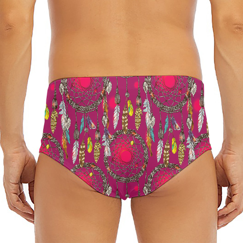 Purple Native Dream Catcher Print Men's Triangle Swim Briefs