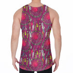 Purple Native Dream Catcher Print Men's Velvet Tank Top